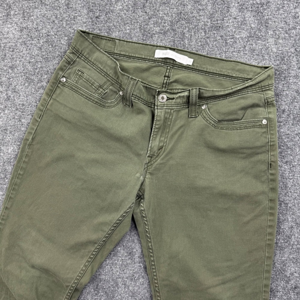Levi's 504 Pants Size 13 Olive Green Skinny Fit 30" Inseam Denim‎ Jeans Women's